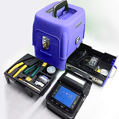 YEDEMC SM&MM Automatic Fiber Optical Welding Splicing Machine Optical Fiber Fusion Splicer Ai-7 & Fiber Cleaver (Blue_Box_Ai-7)