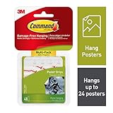 Command Classroom Decorating Strips, Easy On, Easy Off, Multi-Pack, 48 Strips, White - 17024VP