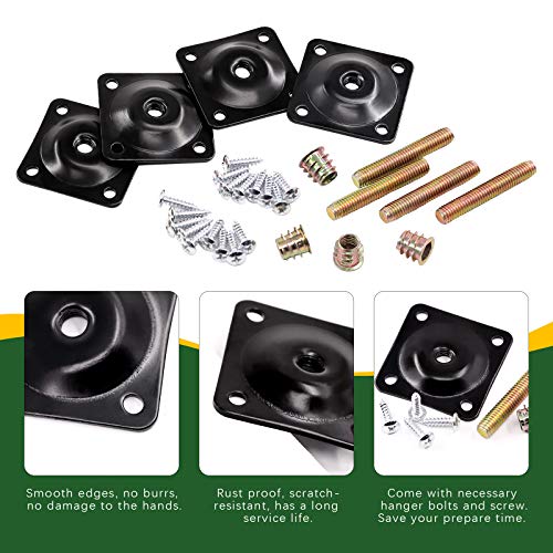 Keadic 8 Sets 2 Types Heavy Duty Leg Mounting Plates Kit, M8 Furniture