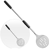 AmeierGro Pizza Turning Peel - Perforated Turner, Adjustable Long Handle, Harden Anodizing, Pizza Oven Accessories