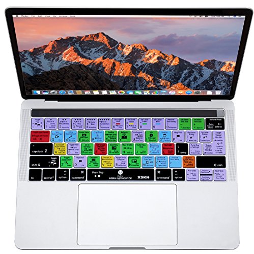 XSKN Adobe Lightroom Shortcut English Silicone Keyboard Skin Cover for 2016 Touch Bar MacBook Pro 13 (A1706) & MacBook Pro 15 (A1707), US EU Layout