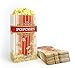100 Popcorn Serving Bags - 'Large' Standalone Flat Bottom Paper Bag Style