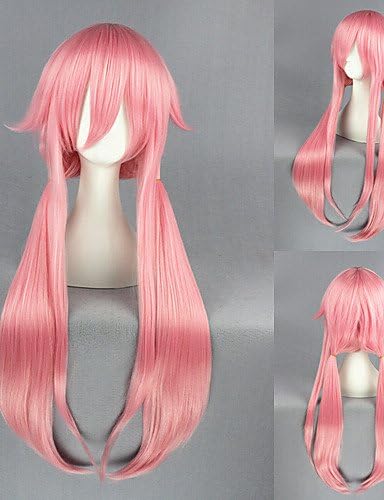 Fashion Wigs European Hair 40inch The Future Diary Gasai Yuno Pink Anime Cosplay Wig CS 052Â A