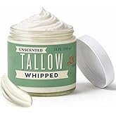 Lady May Tallow Whipped Tallow 24oz - All Natural Face Cream + Whole Body Moisturizer for Dry Skin - No Preservatives, Parabens or Seed Oils - 100% Pure, No Added Fragrance - USA Made (Unscented)