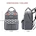 Lekebaby Large Diaper Bag Backpack with Changing Pad and Stroller Straps with Arrow Print, Gray
