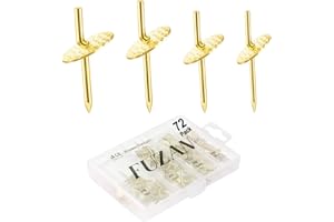 FUZANWJ 72 pcs Picture Hangers with 10-60lbs, 4 Different Size Picture Hangers, Iron Alloy Nail Hooks, Plaster Picture Hanging Kit on Wooden/Drywall Hanging Hardware for Clock, Mirror, Jewelry