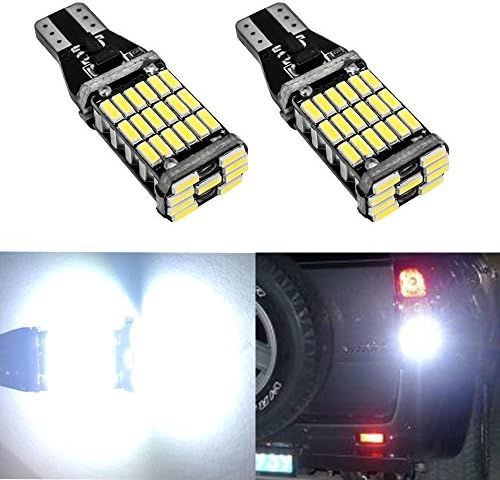 Nuokexin 2Pcs T15 T10 45SMD Chipsets LED Non Polarity Bulbs For Backup Reverse Lights 921 912 W16W 6000k (White)
