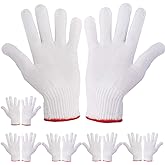 NRDBEEEC Hand Working Gloves Safety Grip Protection Work Gloves Men Women BBQ Thick Cotton (Pack of 6 Pairs)