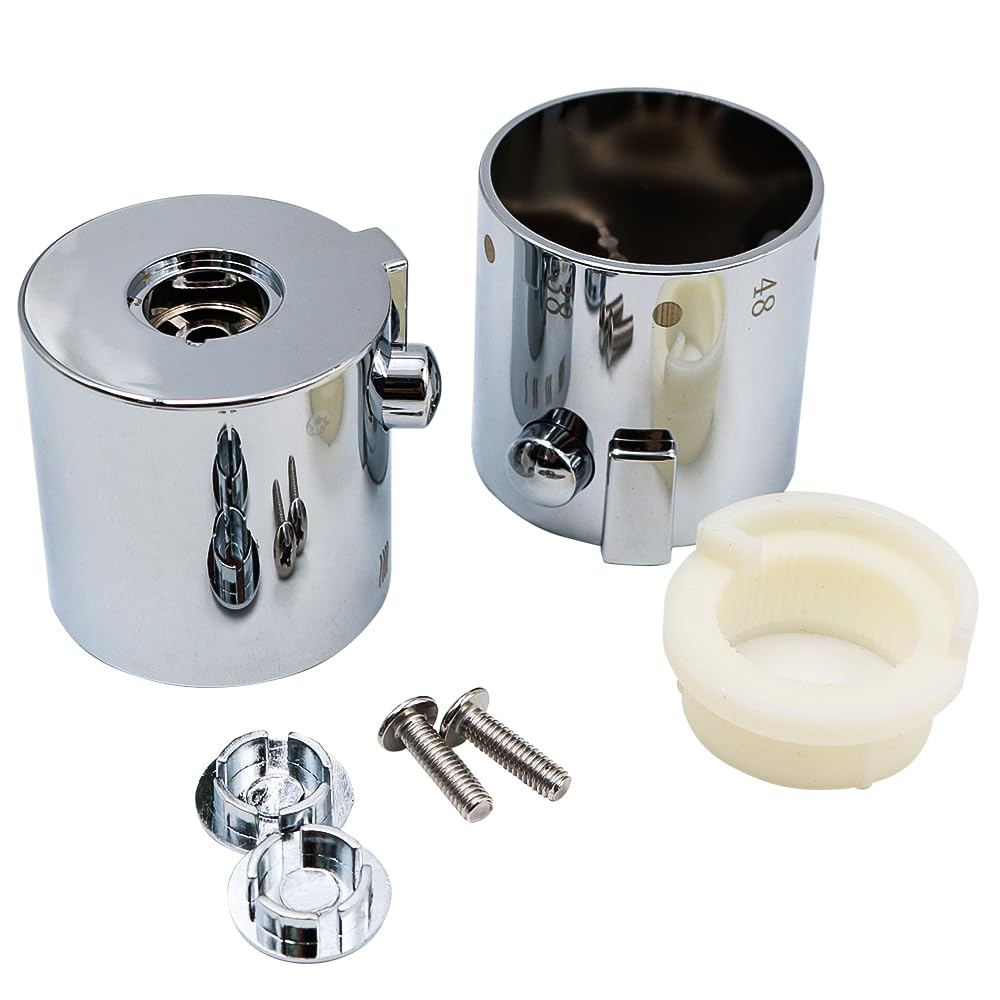 Hsthe Sea 1 Pair Shower Temperature Control Knob Chrome Thermostatic Handle Handle For Temperature Controller Shower