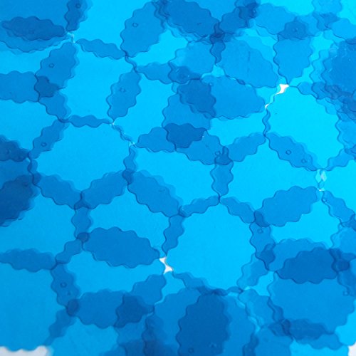 Round Ruffle Edge Vinyl Shape 30mm Blue Go Go Transparent