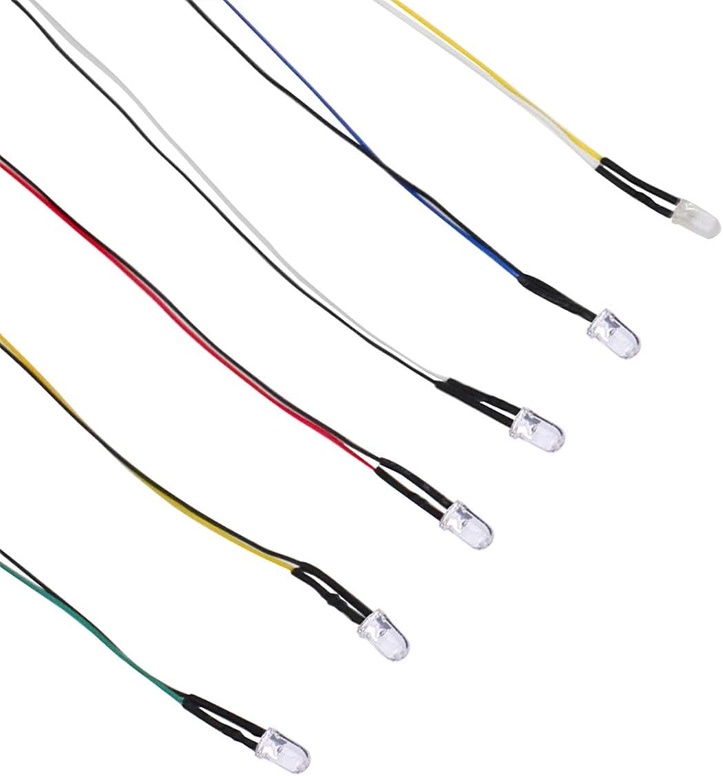 DEDC 50Pcs Ultra Bright 12v Pre Wired LED Diodes Light, Easy Color-Coded Pre-Wired LED Lights - (Green): Home Improvement