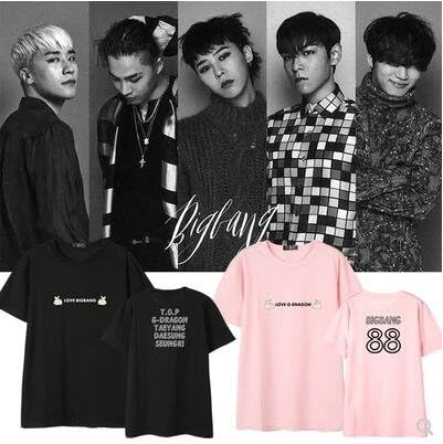 Amazon Bigbang Bear韓流グッズ 半袖 ファッション Tシャツ Bigbangファッションスウェット Bigbang Tシャツ 男女兼用 G Dragon Bigbang Bigbang 服 ビックバン S Top ピンク Tシャツ カットソー 通販