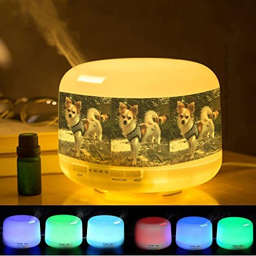 Essential Oil Diffuser, Aroma Cool Mist Humidifier, 7 Color LED Lights Changing Customized Pattern -382. Puppy Animal Chihuahua Canine Dog