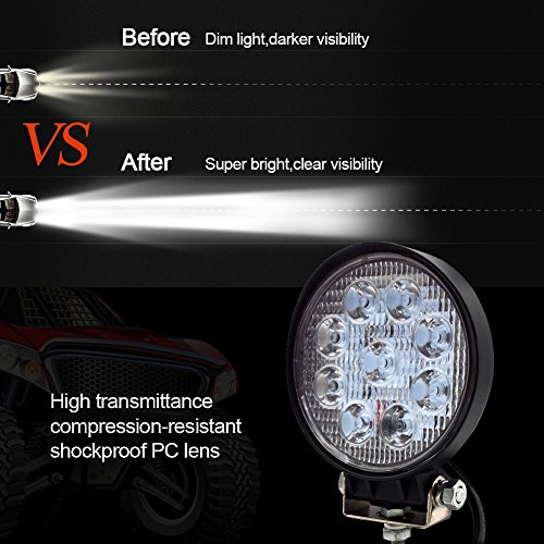 LED Pods 4 Inch Light Bar SAFEGO 2Pcs 27W Waterproof Flood Beam Cree Chips LED Bar Work Light Super Bright Off Road Light Driving Fog Lamp for Truck ATV UTV Jeep Boat Tractor Tacoma 4X4,1Year Warranty - Thumbnail 6