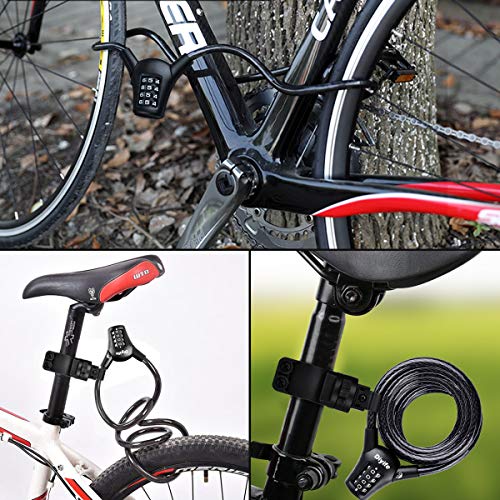 Diyife Fietsslot 150 cm/10 mm, Kabelslot met 4-Cijferige, Zinklegering & Verdikte Staalkabel, Zeer Veilig Fietsslot met… - Image 8