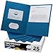 FILE-EZ Two-Pocket Folders, Light Blue, 25-Pack, Textured Paper, Letter Size (EZ-32520)