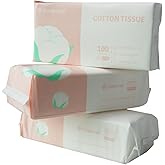 Careboree Ultra Soft Dry Baby Wipes Unscented Face Cleansing Multi-Purpose Pure Cotton Tissue (3 PACK-300 count))