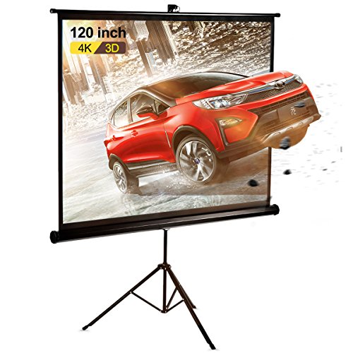 120 Inch Projector Screen Stand Joyheo Portable Tabletop HD 4:3 Foldable Tripod Indoor Outdoor Projector Screen for Home Cinema Sports Office Education Presentations Entertainment - Thumbnail 6