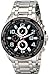 August Steiner Men's AS8127SSB Silver & Black Multifunction Swiss Quartz Watch with Black Dial and Silver Bracelet
