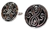 Doctor Who SEAL OF RASSILON Silvertone/Enamel CUFFLINKS