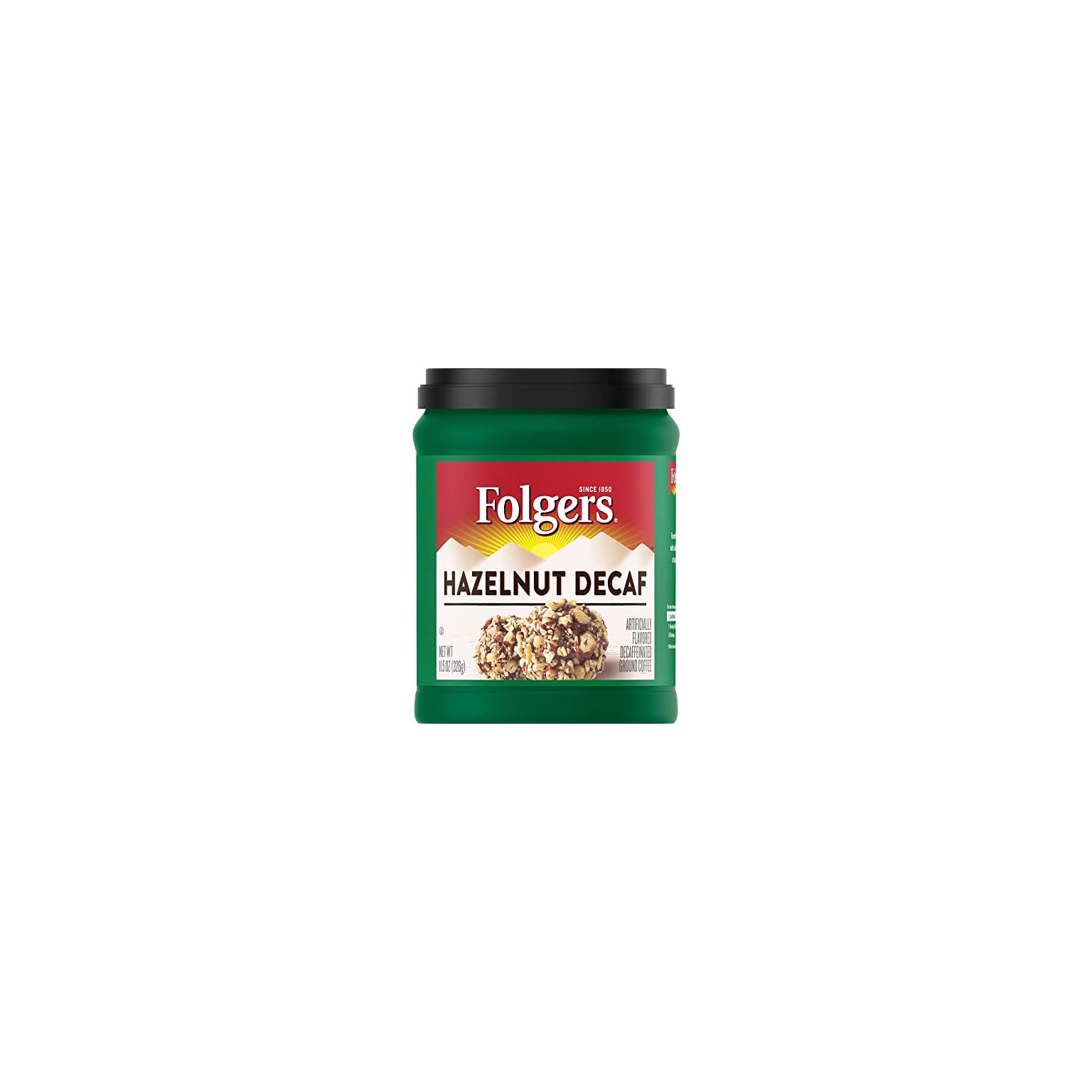 Folgers Hazelnut Decaf Flavored Decaffeinated Ground Coffee, 11.5