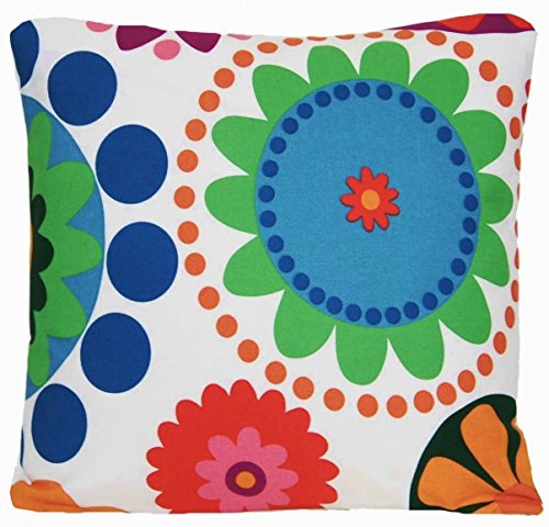 Red Orange Retro Flowers Cushion Cover Ikea Floral Scandinavian