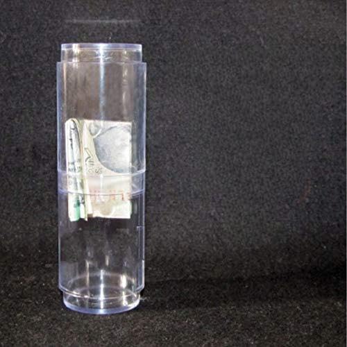 MilesMagic Magician's Crystal Clear Tube It Classic Bill Thru Tube Gimmick Classic Impossible Money Magic Trick