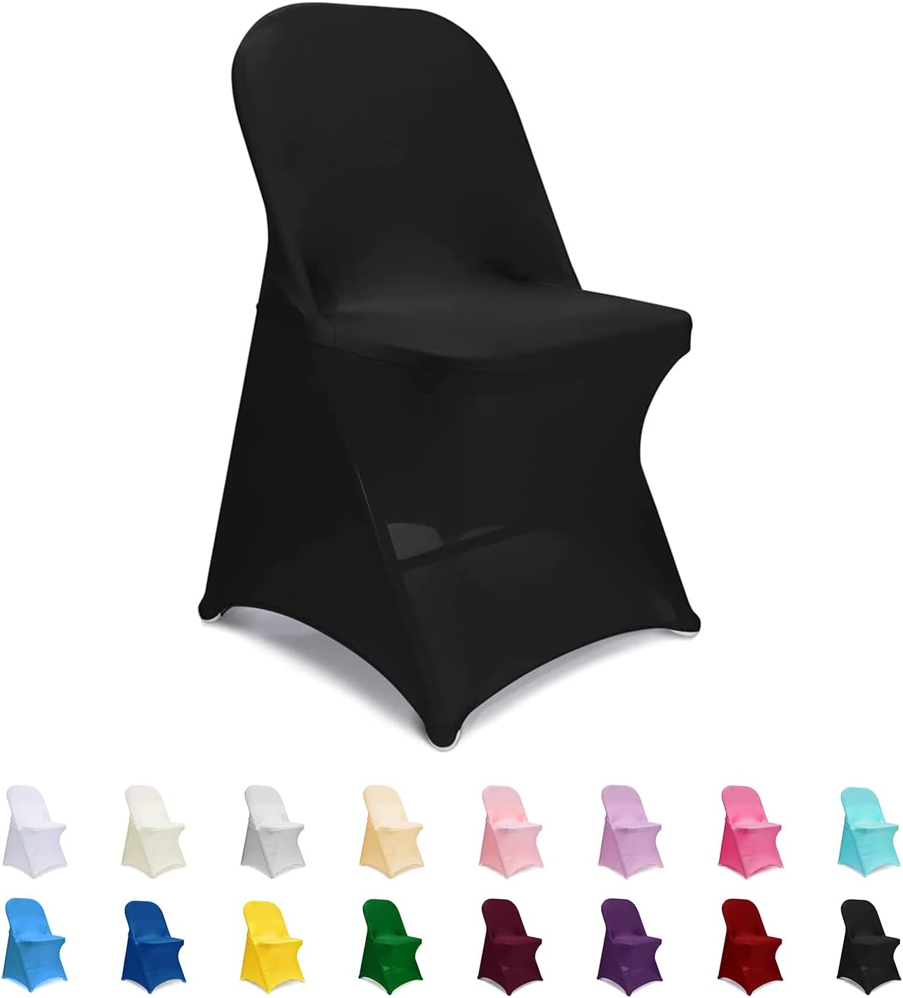 Slipcovers - ManMengJi Spandex Folding Chair Covers, Black Folding Chair Slipcovers 12 PCS, Universal Fitted Chair Slipcovers for Wedding, Party, Banquet, Holidays, Celebration