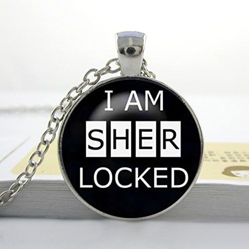 Pretty Lee 1Pc Photo Glass Cabochon Necklace Sherlock Necklace Sherlock Holmes Pendant I Am Sherlocked Necklace