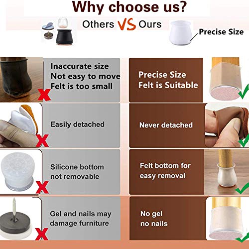 Clear 0.78"0.94" Small Silicone Chair Leg Covers Protectors for