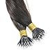 Sunny Remy Straight Nano Tip Hair Extensions 20inch 50g Per Pack #2 Darkest Brown Human Hair Extensions Micro Nano Beads Hair Extensions