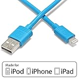Aduro - Apple Certified / MFi - (6 Feet, 2 Meters) USB to Lightning Charge & Sync Cable fits all Apple Devices with Lightning Connector (Blue)