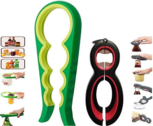 Jar Openers for Seniors with Arthritis, Sturdy Slip Resistant Multiple Size Grip Lid Bottle Opener Rubber Rheumatoid Kitchen Gadgets for Elderly &amp; Senior Arthritis (Green Yellow)