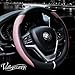 Valleycomfy Steering Wheel Cover with Microfiber Leather for Car Truck SUV 15 inch (Pink)