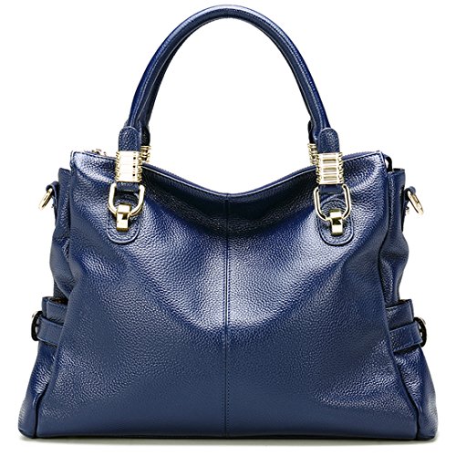 AINIMOER Womens Genuine Leather Vintage Tote Shoulder Bag Top