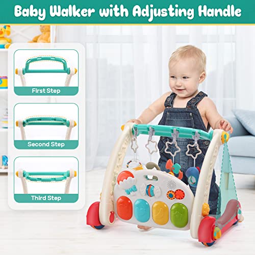 CUTE STONE Baby Play Gym, Piano Kicks Learning Mat for Babies, Musical Activity Center with Lights, Play Mat For Babies 0-24 Months