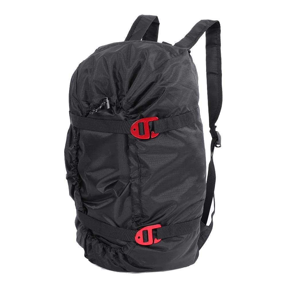 MAGT Climbing Rope Bag, Oxford Cloth Climbing Rope Storage Bag Climbing Gear Bag Durable Climbing Rope Backpack with Rope Mat for Outdoor Mountaineering Ice Climbing Camping Hiking (Color : Black)