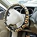 Porpor BooyaPorpor Booya Sunflower Steering Wheel Cover Set,Safe Non Slip Neoprene Material Stretch-on Fabric Steering Wheel Cover Car car sunflower accessories (1 steering wheel cover + 2 key chains)