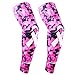 COOLOMG Pink Breast Cancer Arm Sleeves Digital Camo Baseball Football Compression Sleeves M
