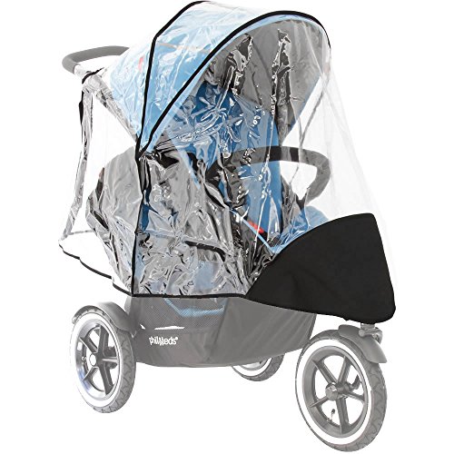 phil&teds Stormy Weather Cover for Double Navigator Stroller, Clear