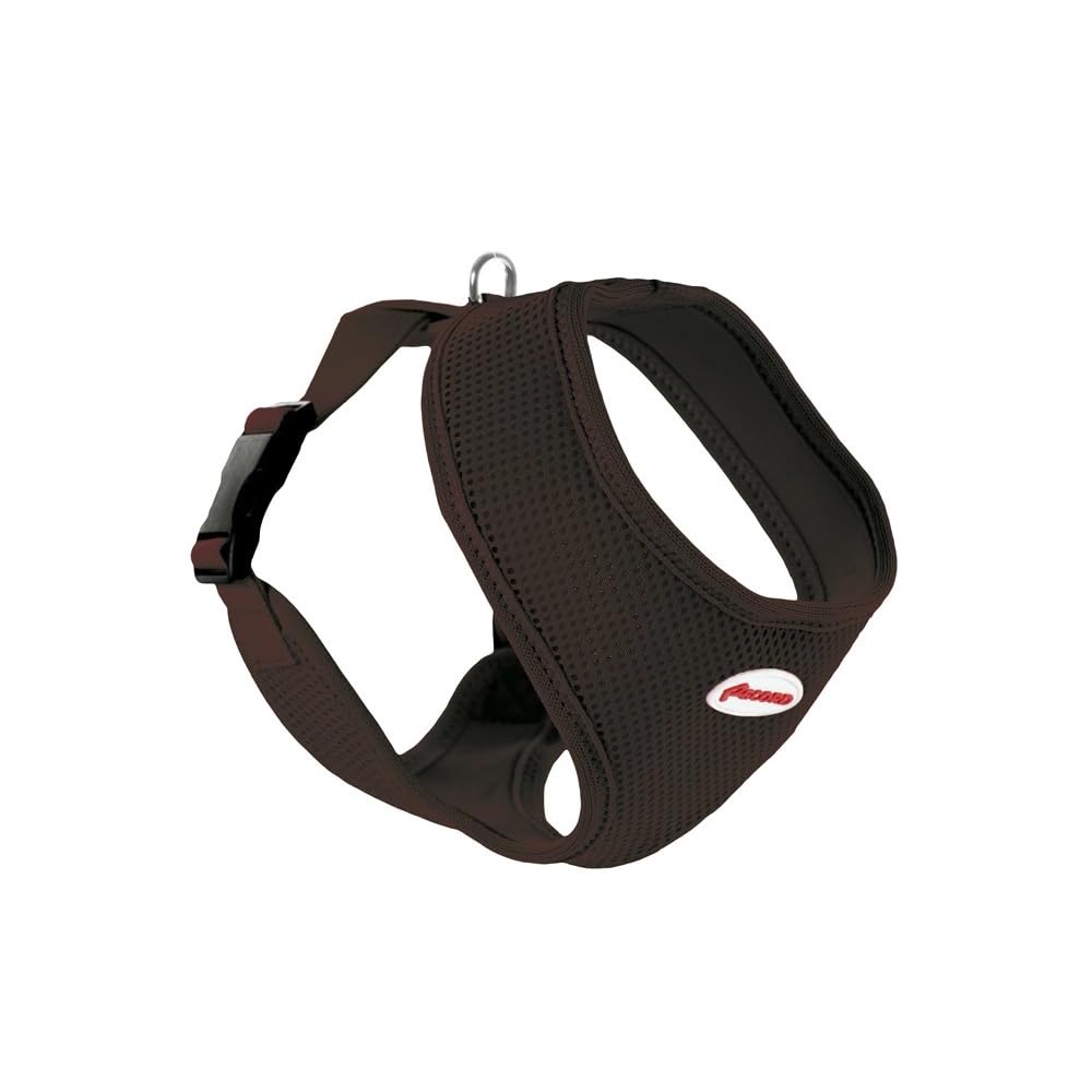 Record - Fast Dog Harness - Made of Soft, Flexible and Breathable Nylon - Metal Leash Attachment - Black - Size L - Circumference 38-43cm