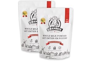 Trensité Whole Milk Powder 3.25% 2 Bags x 500g (1kg), Naturally Canadian,100% Canadian Milk, Free of Antibiotics, No rBST or 