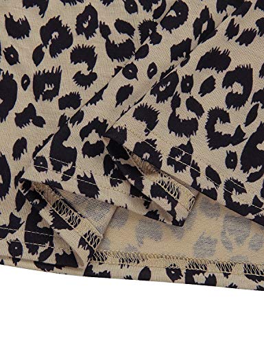 image for BMJL Women's Casual Cute Shirts Leopard Print Tops Basic Short Sleeve 