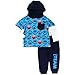 Sesame Street Little Boys' Toddler 2 Piece Elmo 2fer Hoodie with Fleece Pant, Blue, 4T