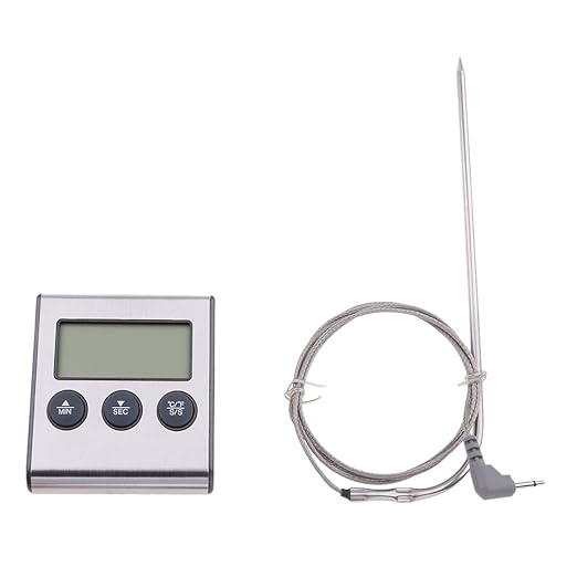 ShoppingLane Digital Oven Alarm Thermometer & Timer - Baking & Cooking Food Thermometer for BBQ Grill with Probe