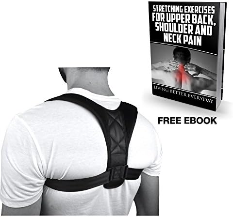 Living Better Everyday Back Straightener (Upper Back Posture Corrector) - Figure 8 Brace Clavicle Support for Shoulders, Improves Slouching and Hunchback with FREE eBook BONUS