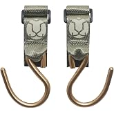 Huhu Essential Stroller Hooks - Lightweight Aluminum Stroller Bag Hook with Adjustable Straps, Matte Gold S-Hooks for Diaper Bag, Shopping, Everyday Essentials &ndash; Universal Fit Baby Stroller Accessory