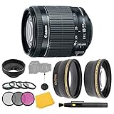 Canon EF-S 18-55mm F/3.5-5.6 IS STM Lens + Filter Set + Close Up Macro
Filters + Wide Angle Lens + Telephoto Lens + Pro Accessory Bundle -
18-55mm STM: International Version (No Warranty)