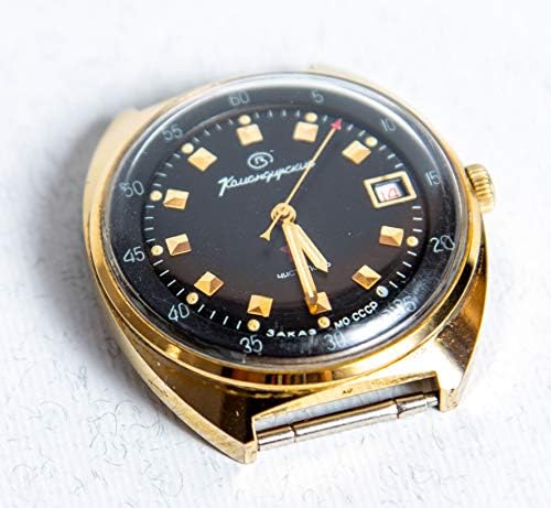 1970s Vintage USSR Watch vostok komandirskie Military Russian Commander Заказ МО Komandirskiye Golden Color Red Star