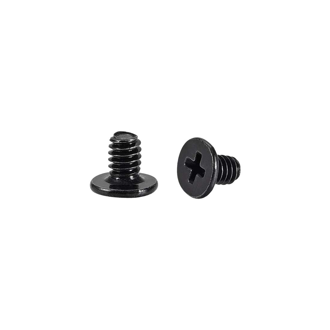 uxcell M2x3mm Phillips Screw Fastener Black 3.8mm Dia Screw Head for Laptop PC TV Fan Audio Switch 200pcs